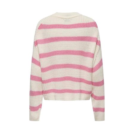 Pull Ecru/Rose Femme JDY Stripe Pullover - L