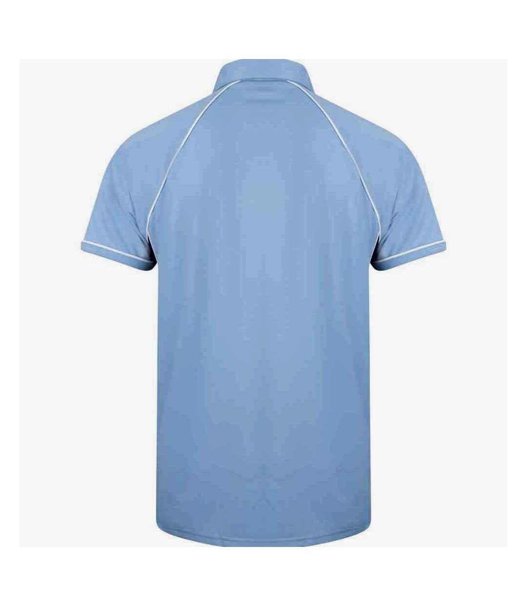 Polo performance hommes ciel / bleu marine / blanc Finden and Hales Finden and Hales