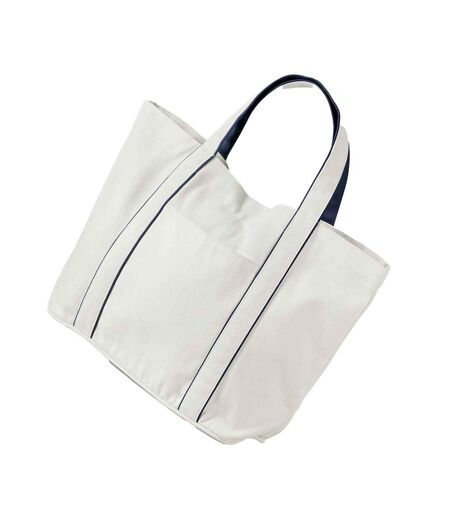 Courtside Tote Bag One Size Soft White French Navy Westford Mill