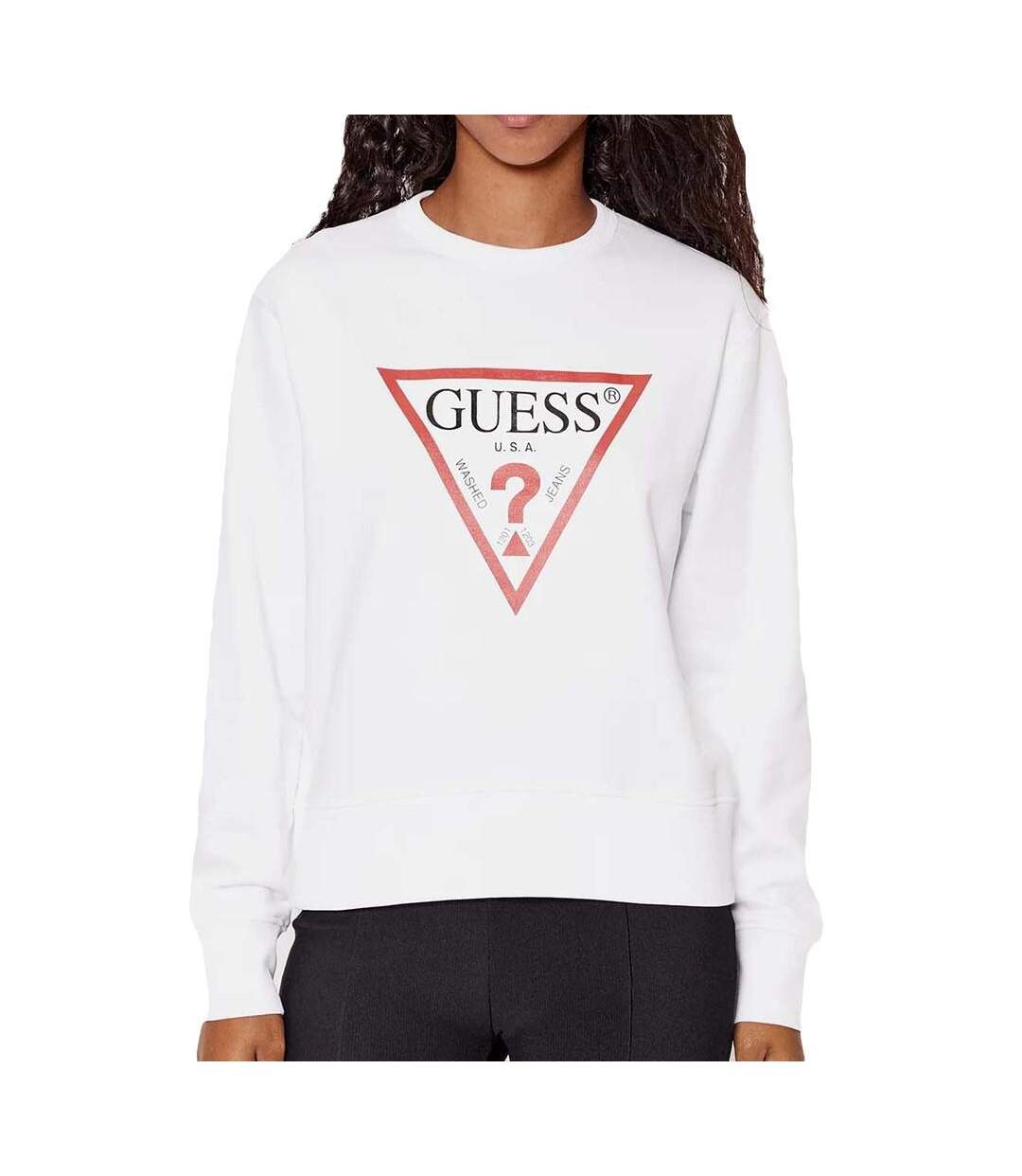 Sweat Blanc Femme Guess Original Fleece - L-1