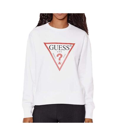 Sweat Blanc Femme Guess Original Fleece - L