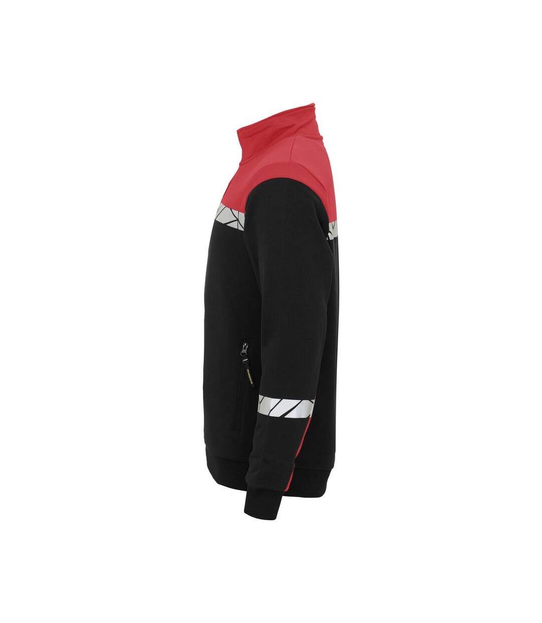 Mens Progression Hi-vis Full Zip Sweatshirt Black Red Projob-3
