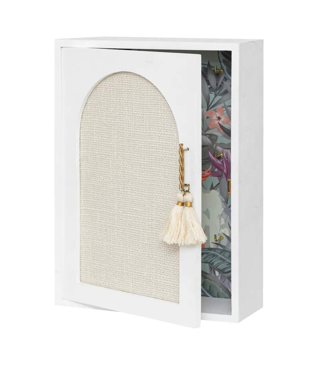 Boîte à Clés Miroir Wild Romance 28cm Blanc-2