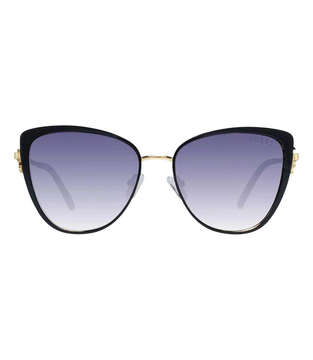 Womens/ladies Shiny Sunglasses One Size Black Gold Guess-1