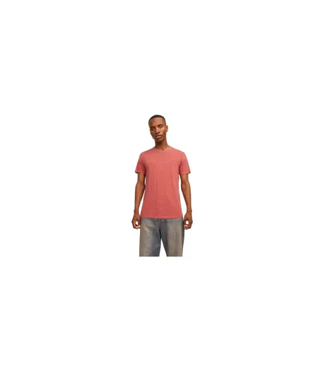 Mens Notch Neck Regular T-shirt Red Ochre Jack And Jones
