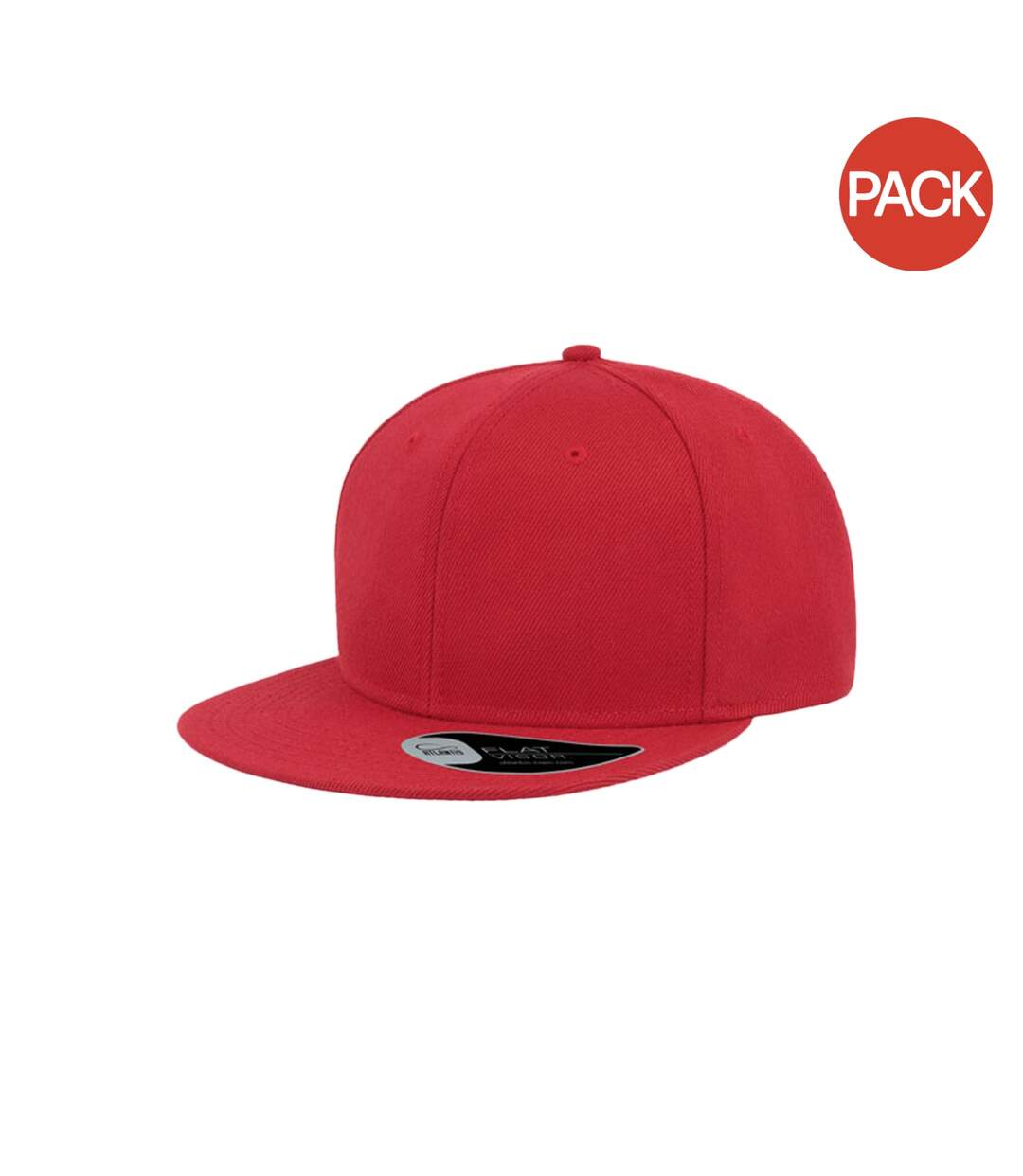 Lot de 2  casquettes avec visière plate adulte rouge Atlantis-1