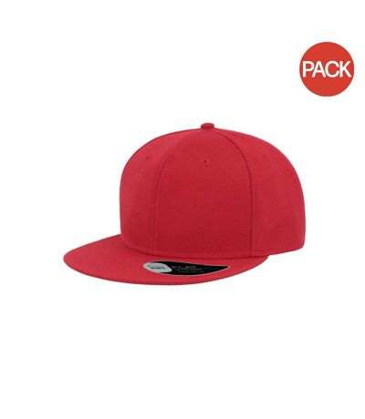 Lot de 2  casquettes avec visière plate adulte rouge Atlantis