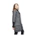 Manteau long femme manches longues en rap de laine de couleur gris