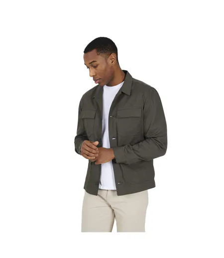 Veste Motif/style À Col Homme Marron Kaki Brave Soul