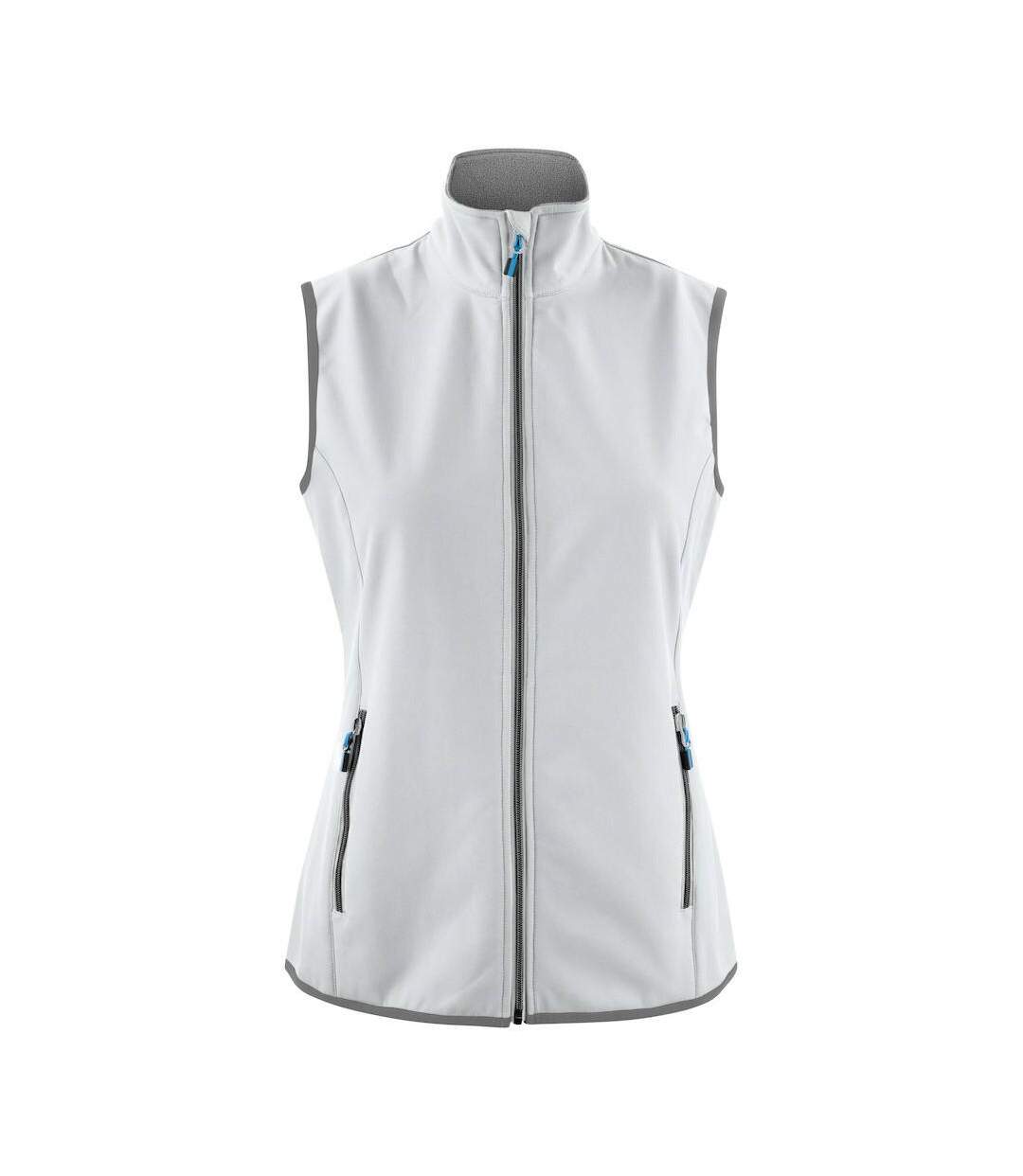 Womens/ladies Trial Softshell Gilet White Printer-1