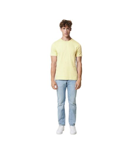 Unisex adult brett recycled cotton t-shirt yellow cream Iqoniq