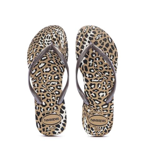 Tongs marron femme havaianas slim animals infradito
