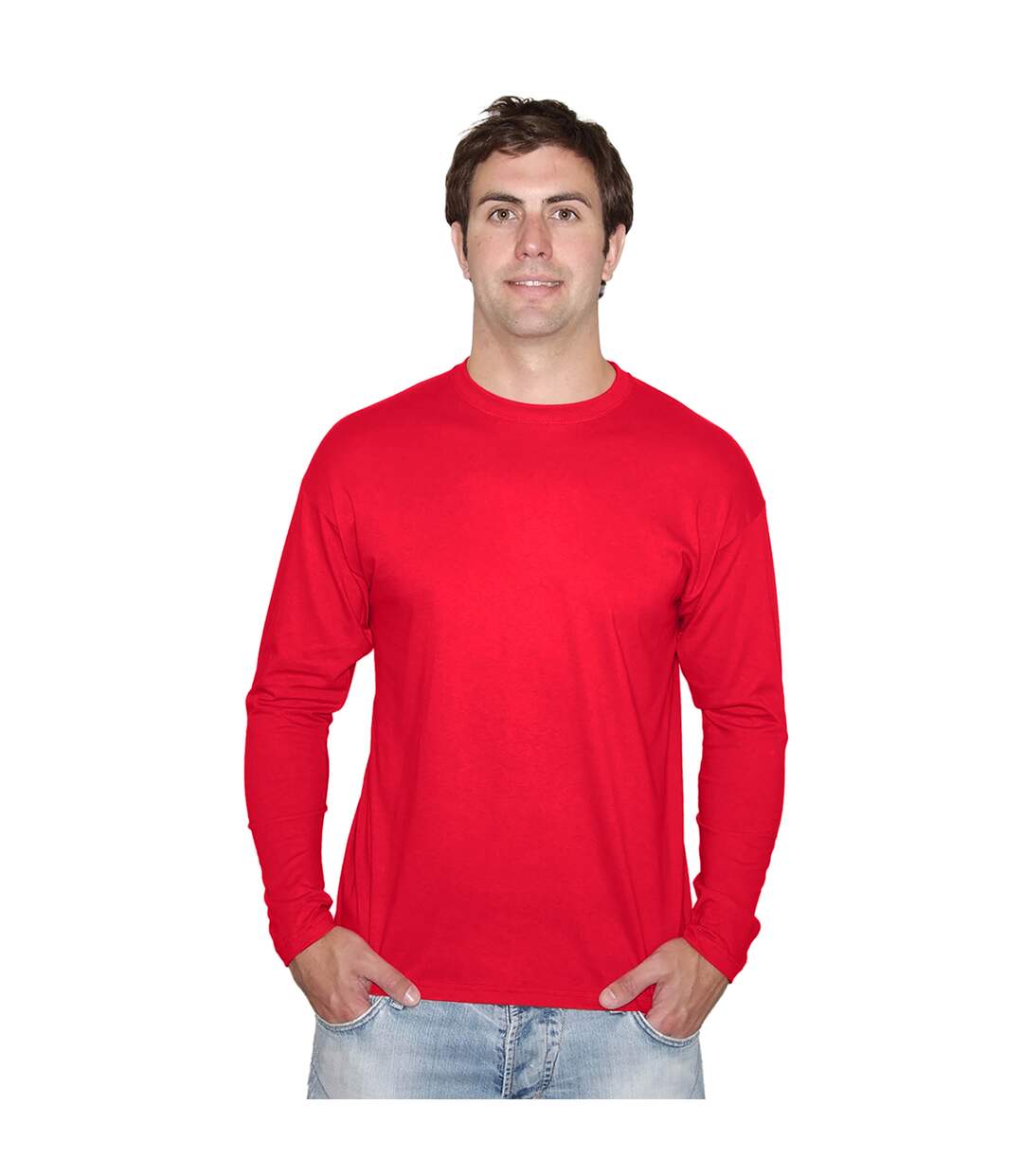 Fruit of the Loom Mens R Long-Sleeved T-Shirt (Red)
