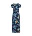 Womens/ladies mirren butterfly organic cotton maxi dress dark blue Weird Fish-2