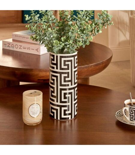 Vase en Dolomite The Palm Resort 26cm Noir & Blanc