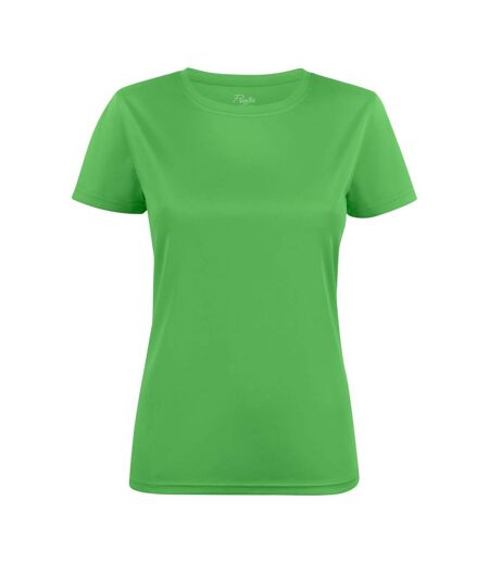 Womens/ladies Run T-shirt Lime Printer RED