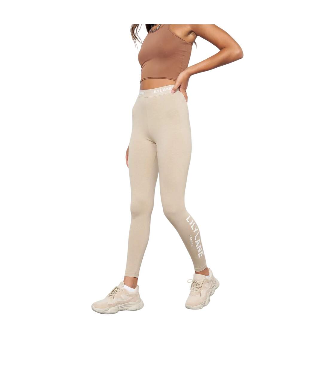 Legging Matalina Femme Beige Gris Lily Lane-2