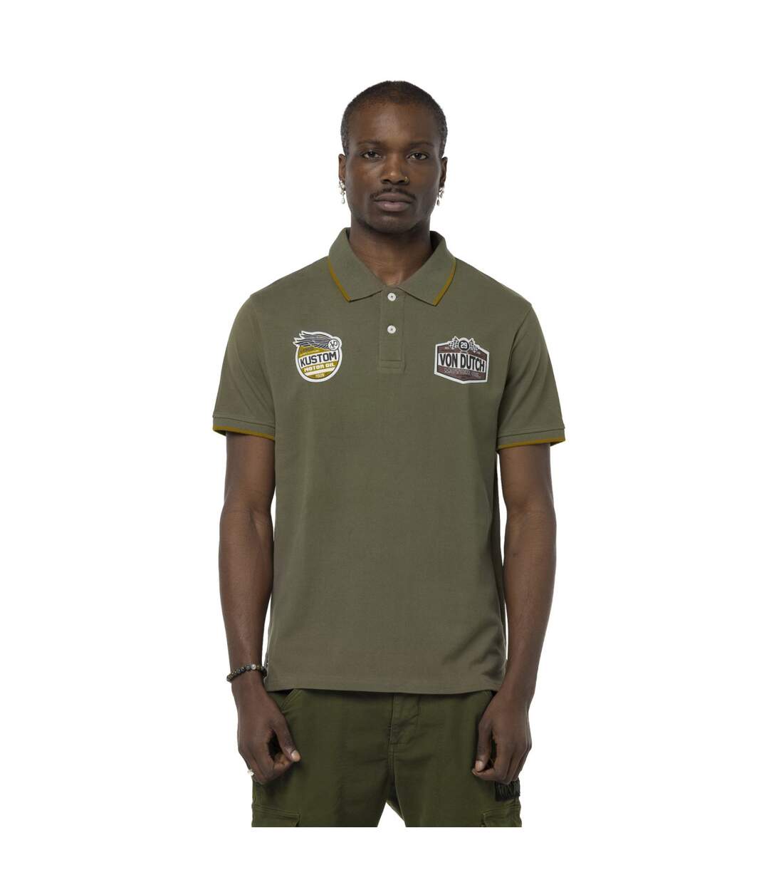 Polo homme manches courtes piqué avec patch Kust Vondutch-1