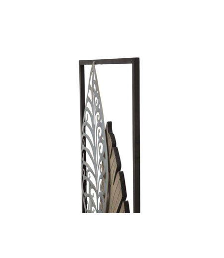 Déco Murale Encadrée en Métal Foglie 99cm Argent & Or
