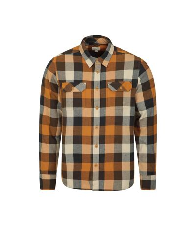 Mens trace flannel long-sleeved shirt rust Mountain Warehouse
