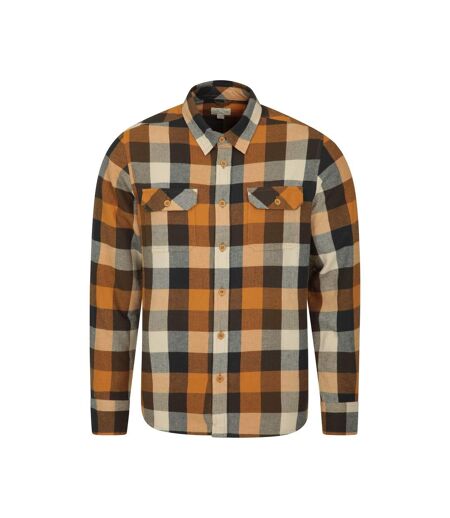 Mens trace flannel long-sleeved shirt rust Mountain Warehouse