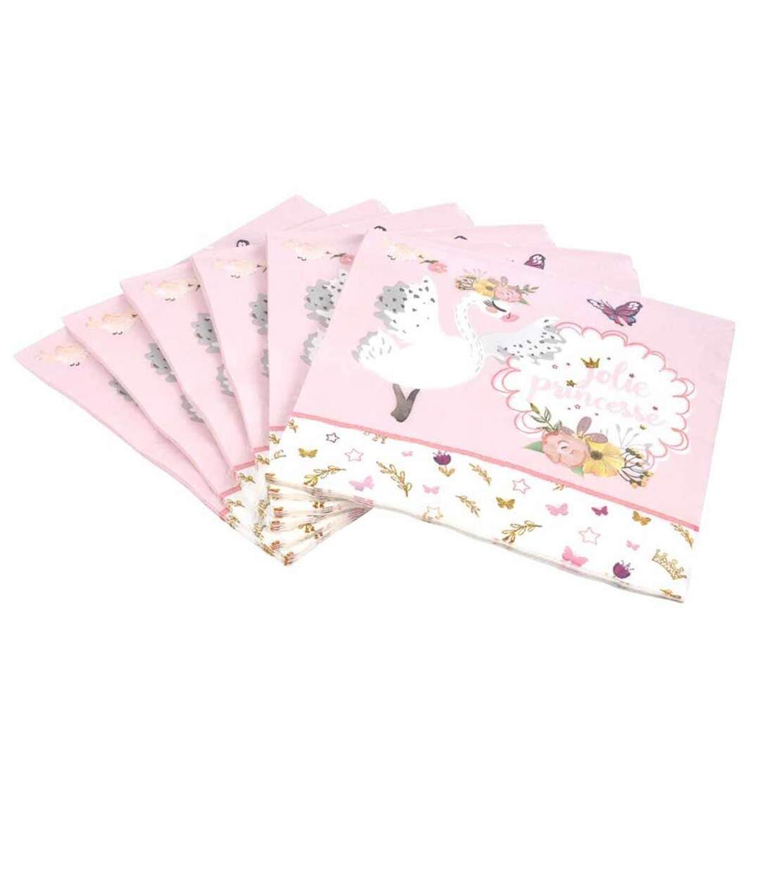 Lot de 20 Serviettes en Papier Cygne 33x33cm Rose-1