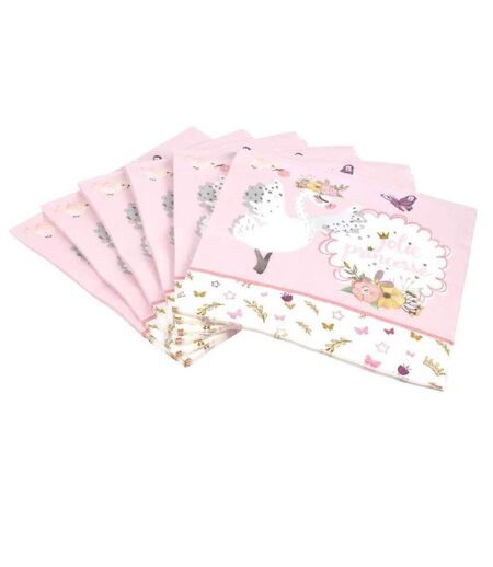 Lot de 20 Serviettes en Papier Cygne 33x33cm Rose