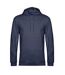 Sweat À Capuche Adulte Bleu Marine Chiné B&C-1