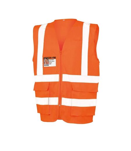 SAFE-GUARD by Result Unisex Adult Security Vest (Fluorescent Orange) - UTRW8285