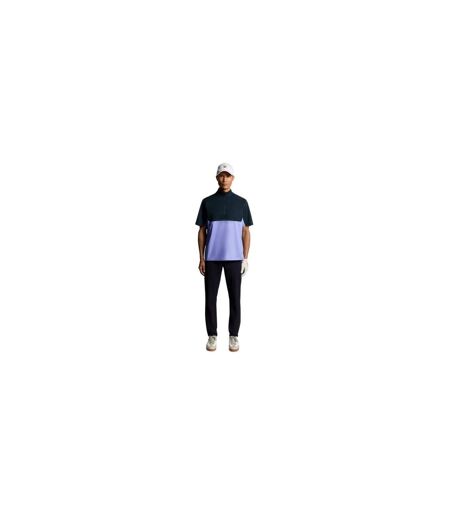 Mens Colour Block Half Zip Top Moonlight Navy Lyle & Scott