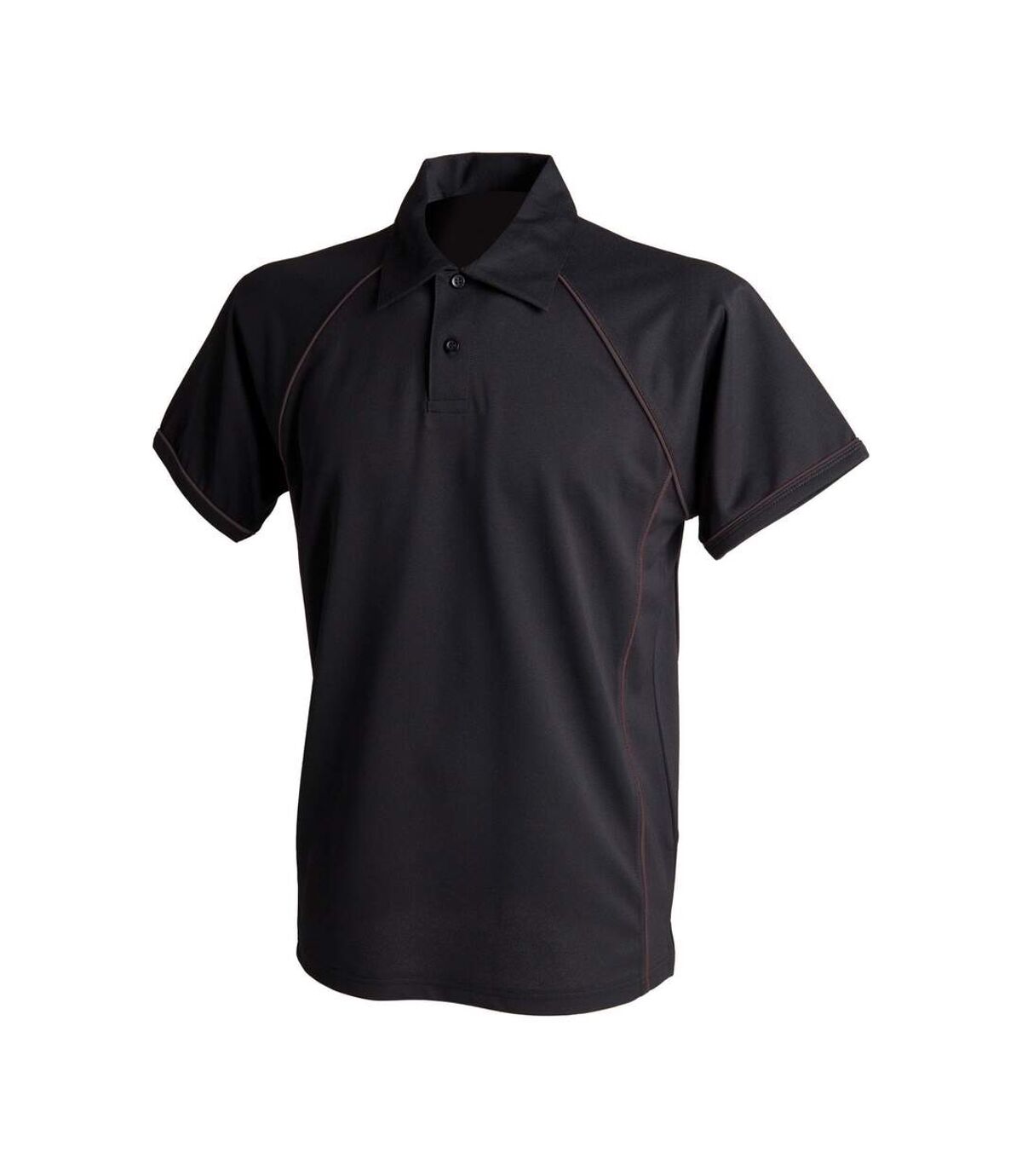 Finden & Hales Mens Piped Performance Sports Polo Shirt (Black/Black)