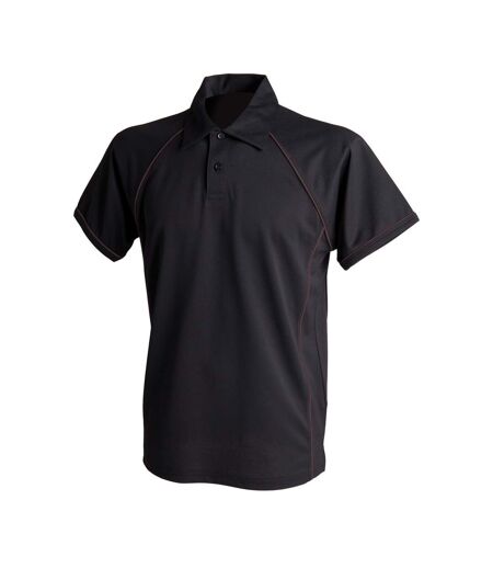 Finden & Hales Mens Piped Performance Sports Polo Shirt (Black/Black) - UTRW427