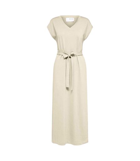 Robe Motif/style Ceinturé Femme Beige Pâle Selected Femme