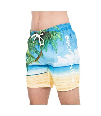 Crosshatch Mens Dream Beach Swim Shorts (Blue/Sand)