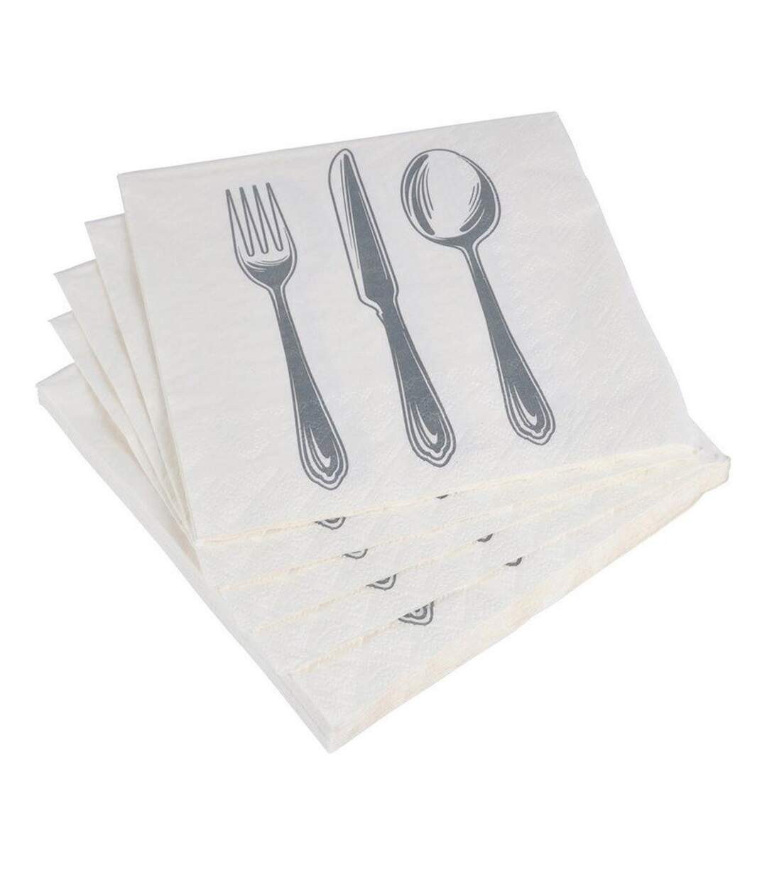 Lot de 20 Serviettes en Papier Ménagère 33x33cm Blanc-1