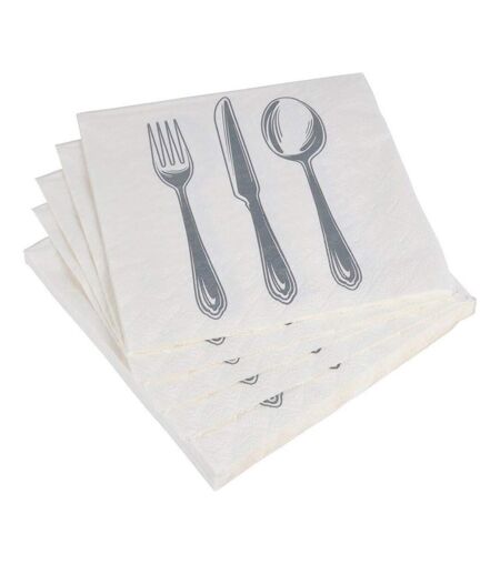 Lot de 20 Serviettes en Papier Ménagère 33x33cm Blanc
