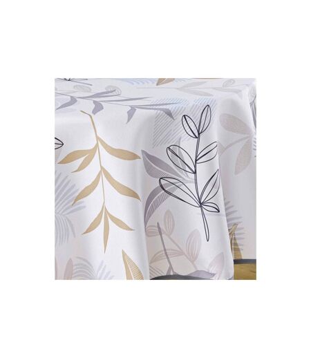 Nappe Ronde Imprimé Miraline 180cm Blanc