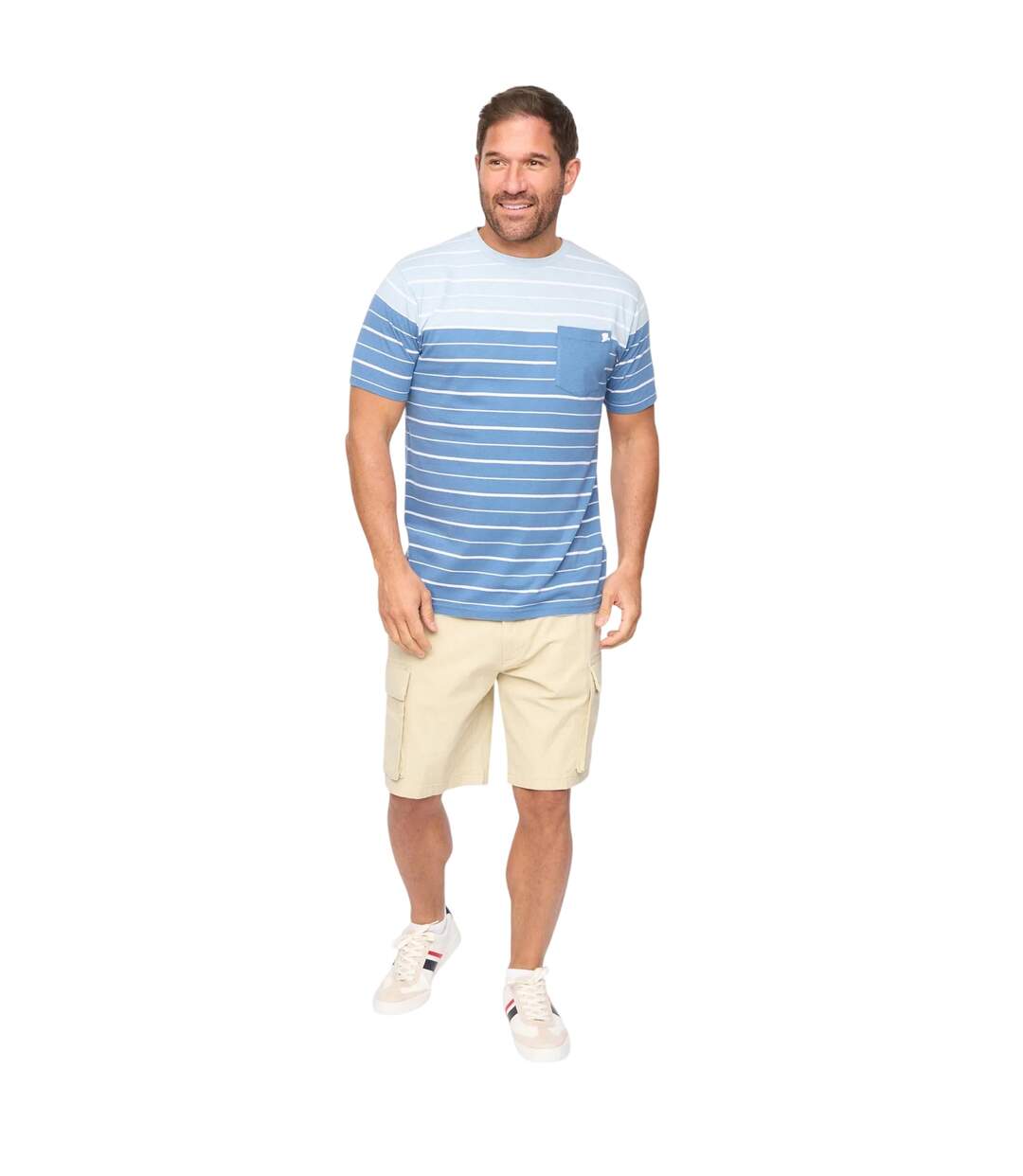 Mens Blaydon Short-sleeved Everyday T-shirt Blue Stripe Bewley & Ritch-4
