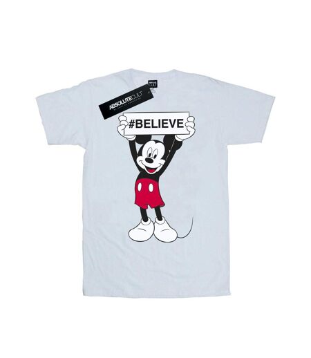 Disney T-shirt boyfriend en coton Mickey MouseBelieve pour femmes/femmes (Blanc) - UTBI36116