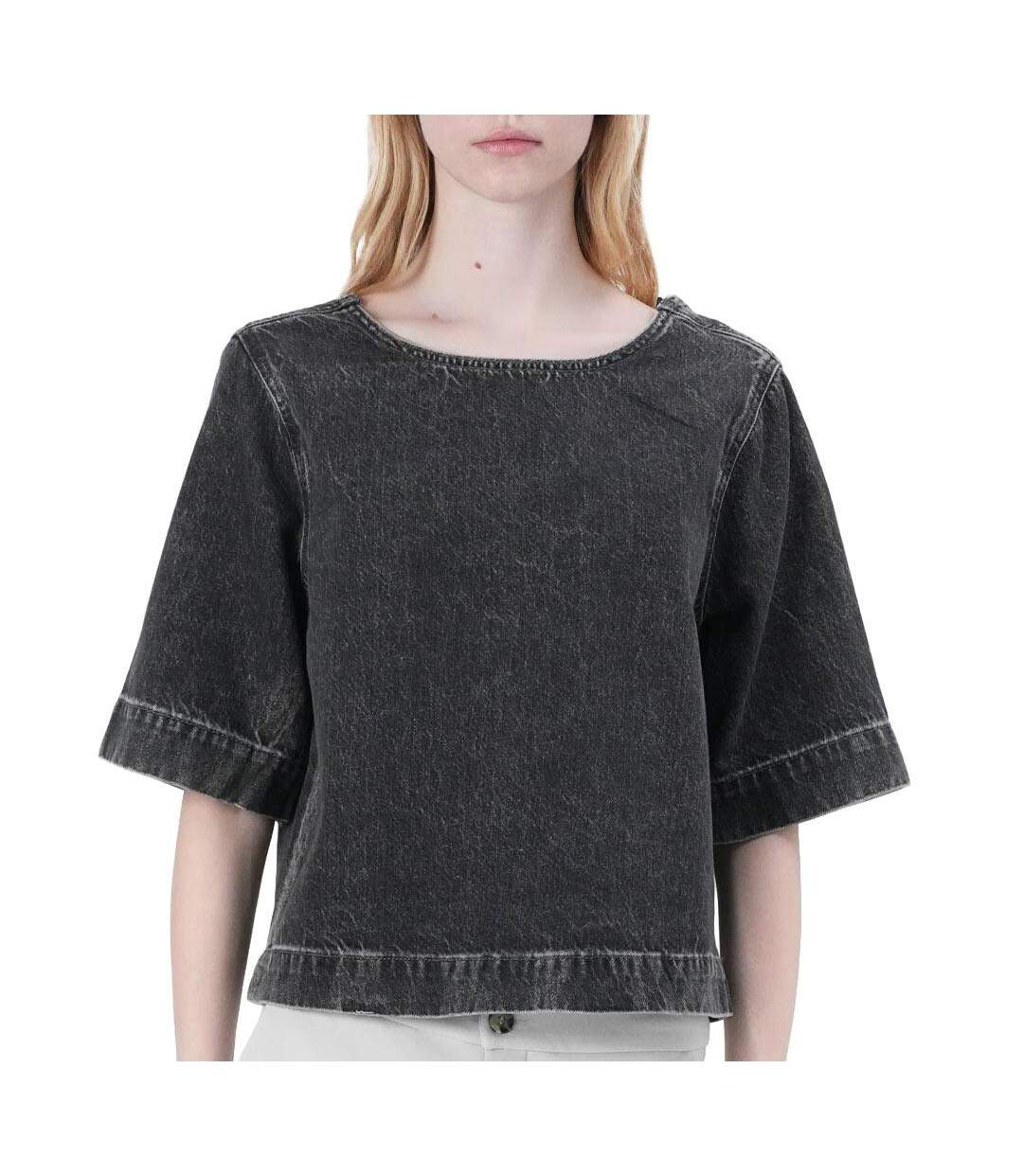 Blouse en jean noir femme only gigi-1