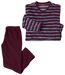 Men's Striped Burgundy Microfleece Pajamas 