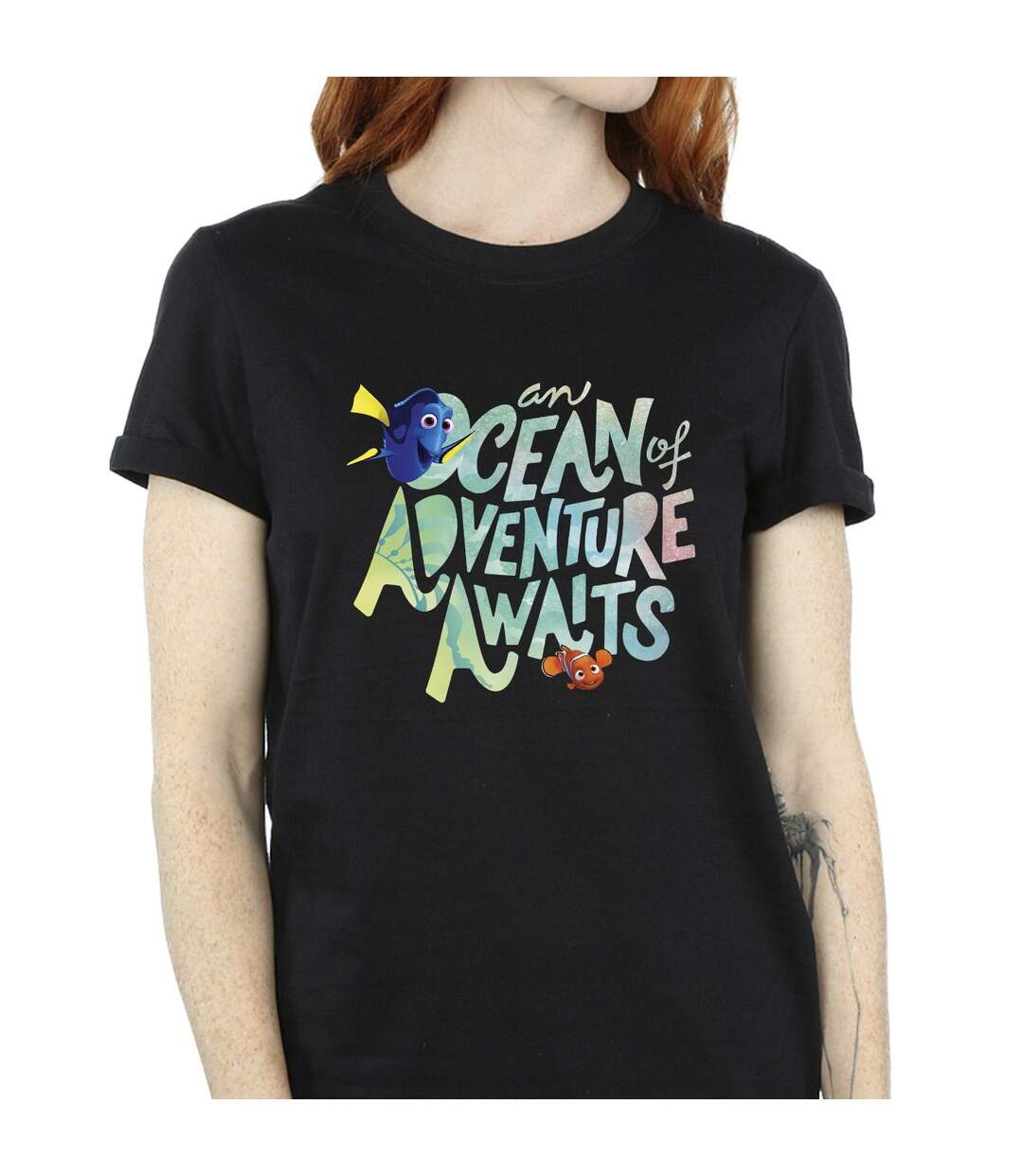 Disney - T-shirt FINDING DORY OCEAN OF ADVENTURE - Femme (Noir) - UTBI23047-3