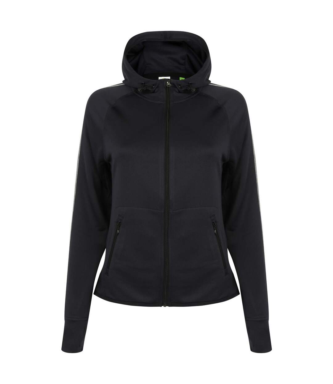 Tombo Teamsport Womens/Ladies Lightweight Running Hoodie With Reflective Tape (Navy)