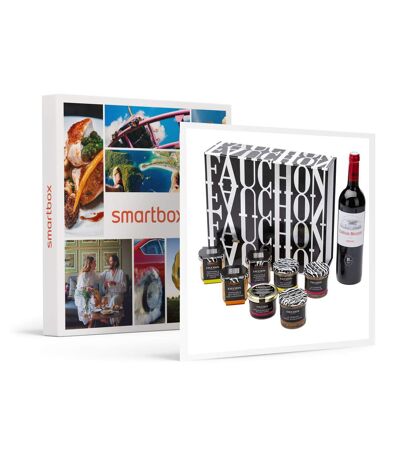 Coffret Essentiel Rouge Fauchon : délices salés et vin livrés à domicile - SMARTBOX - Coffret Cadeau Gastronomie