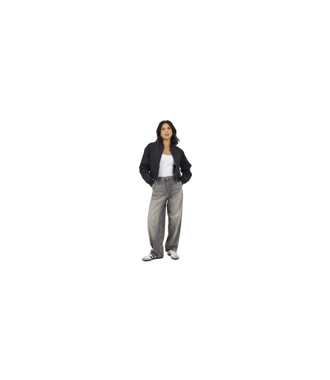 Womens/ladies Bomber Jacket Black Brave Soul-1