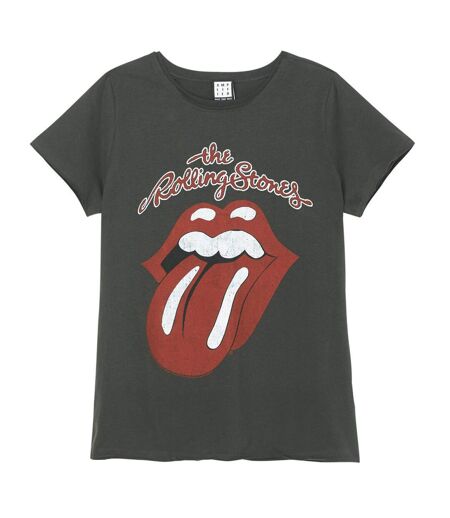 Amplified Womens/Ladies Vintage Tongue The Rolling Stones T-Shirt (Charcoal) - UTGD146