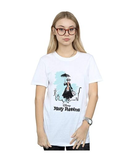 Disney - T-shirt MARY POPPINS ROOFTOP LANDING COLOUR - Femme (Blanc) - UTBI17063