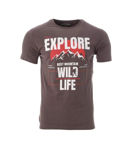 T-shirt marron homme best mountain 2005 - l