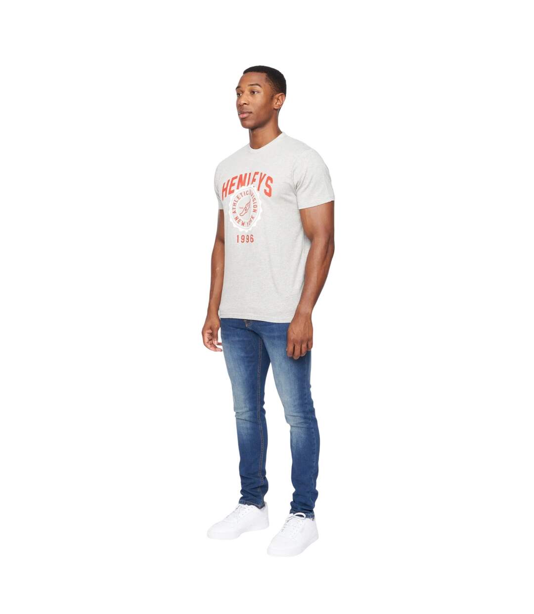 T-shirt tipton homme gris chiné Henleys-3