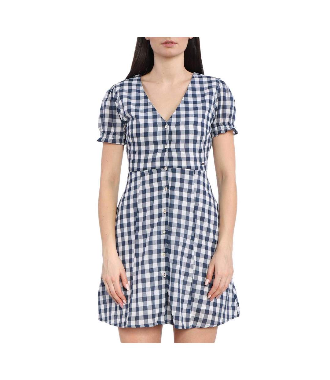 Robe blanche/marine femme pepe jeans aliyah-1